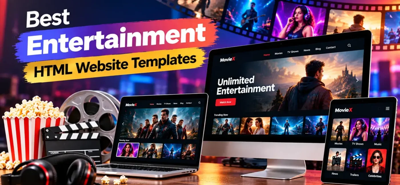 17 Best Entertainment HTML Website Templates 2026